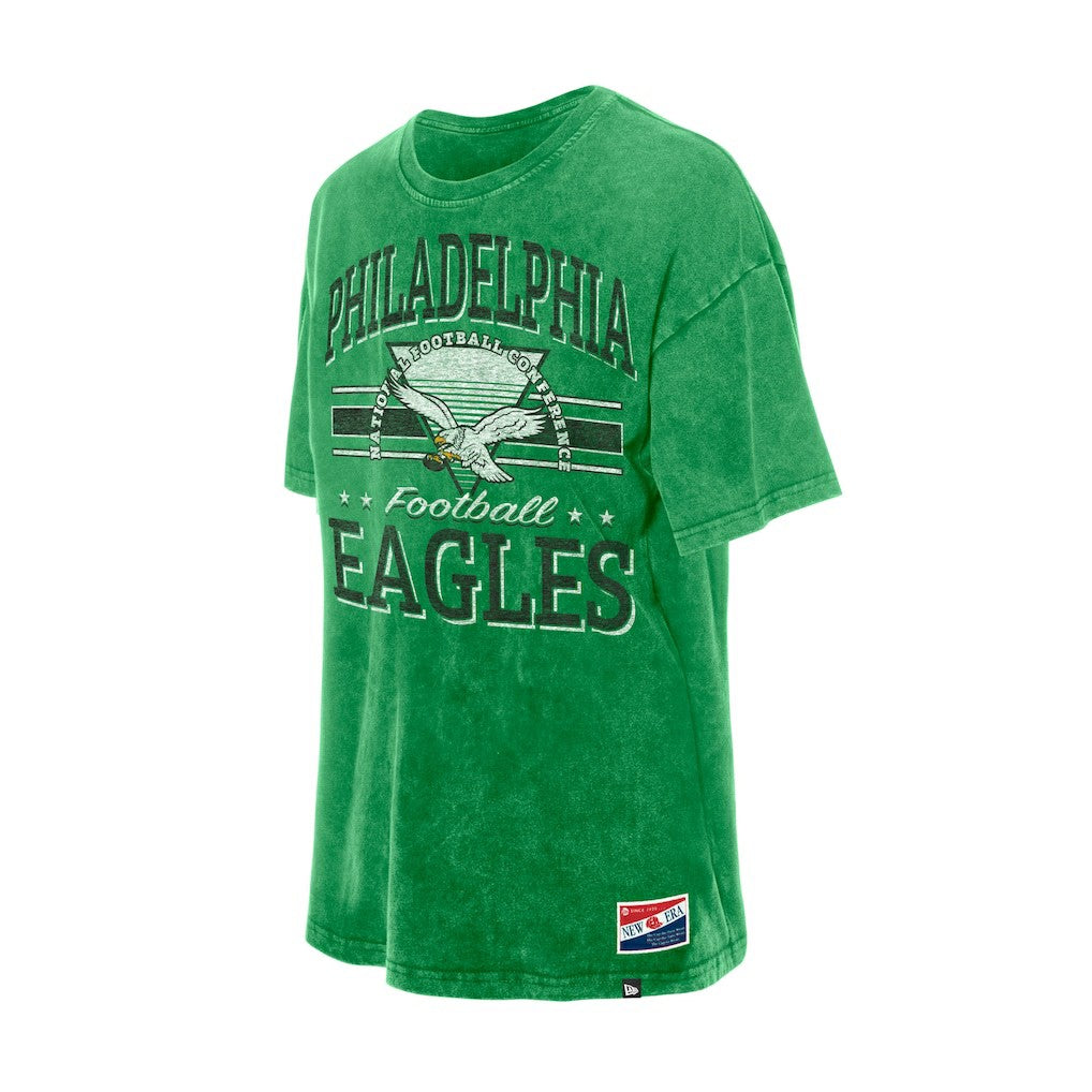Philadelphia Eagles New Era Women's Throwback Oversized T-Shirt Kelly Green | NFL