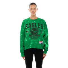 Philadelphia Eagles New Era Women's Throwback Oversized Boxy Sweatshirt Kelly Green | NFL