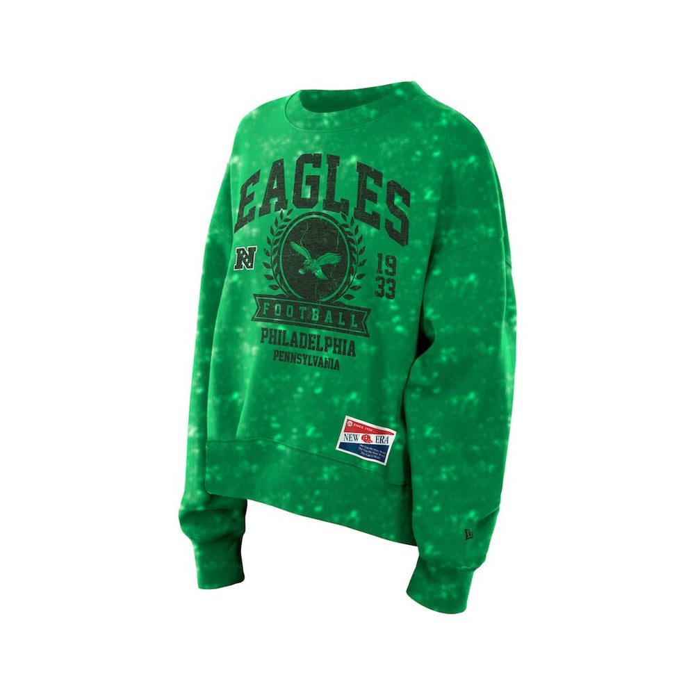 Philadelphia Eagles New Era Women's Throwback Oversized Boxy Sweatshirt Kelly Green | NFL