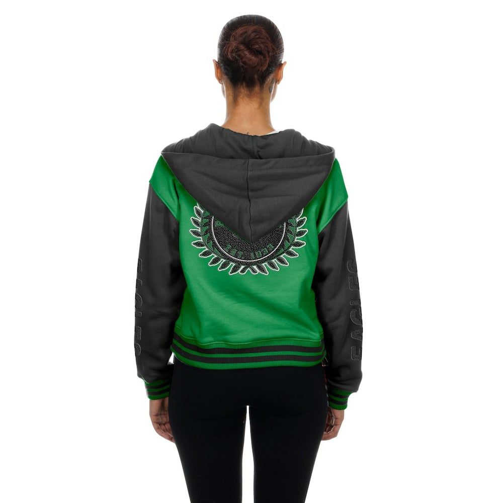 Philadelphia Eagles New Era Women's Throwback Full-Snap Hooded Jacket Kelly Green | NFL