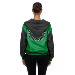 Philadelphia Eagles New Era Women's Throwback Full-Snap Hooded Jacket Kelly Green | NFL