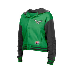 Philadelphia Eagles New Era Women's Throwback Full-Snap Hooded Jacket Kelly Green | NFL