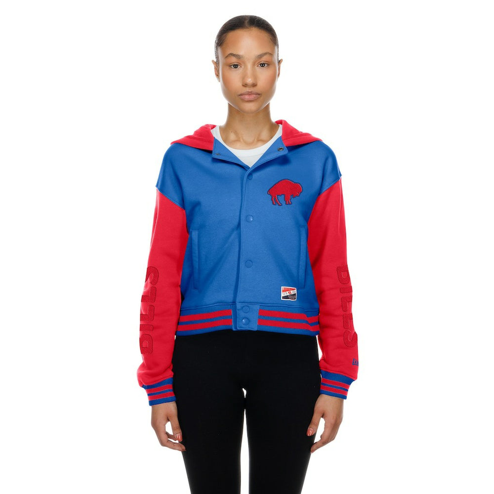 Buffalo Bills New Era Women's Throwback Full-Snap Hooded Jacket Royal | NFL