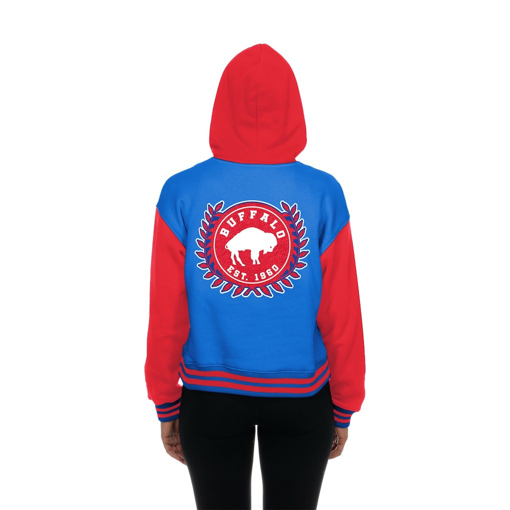 Buffalo Bills New Era Women's Throwback Full-Snap Hooded Jacket Royal | NFL