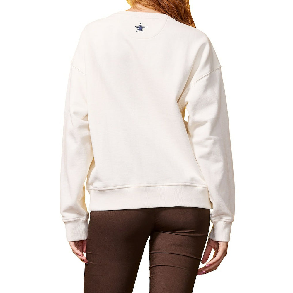 Dallas Cowboys Terez Women's Gems Fleece Crewneck Sweatshirt White | NFL