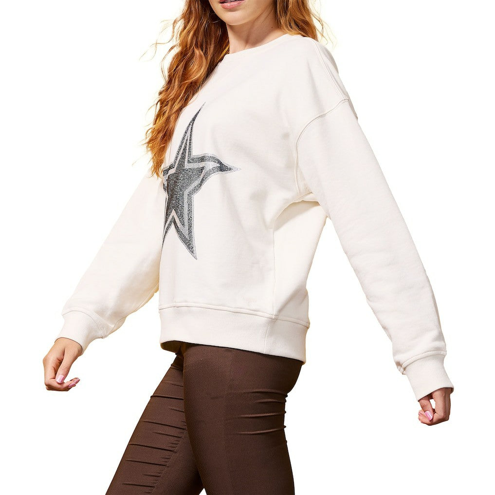 Dallas Cowboys Terez Women's Gems Fleece Crewneck Sweatshirt White | NFL