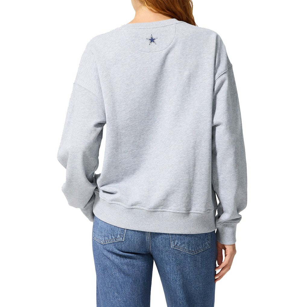 Dallas Cowboys Terez Women's Retro Gems Fleece Crewneck Sweatshirt Gray | NFL