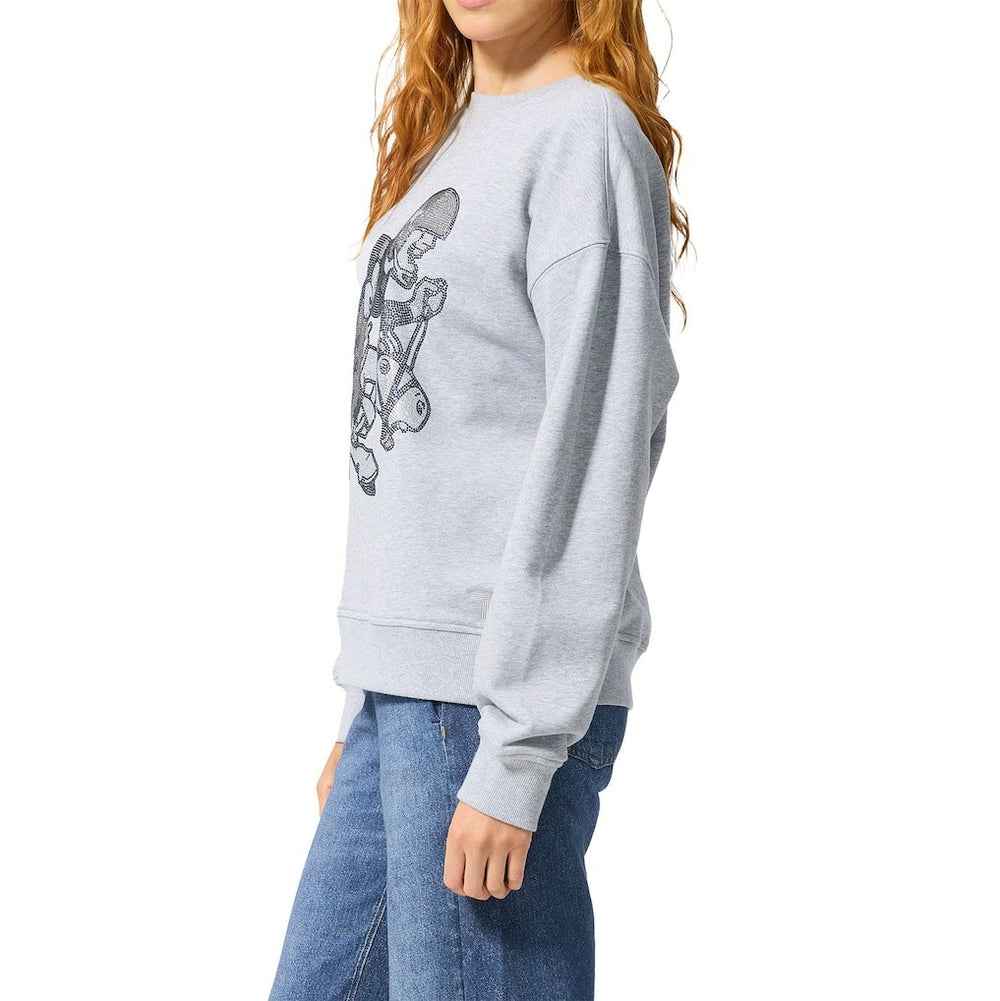 Dallas Cowboys Terez Women's Retro Gems Fleece Crewneck Sweatshirt Gray | NFL