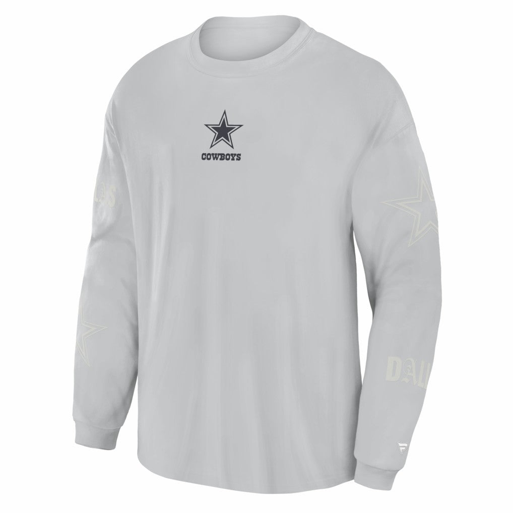 Dallas Cowboys Oversized Type Play Long Sleeve T-Shirt Gray | Fanatics