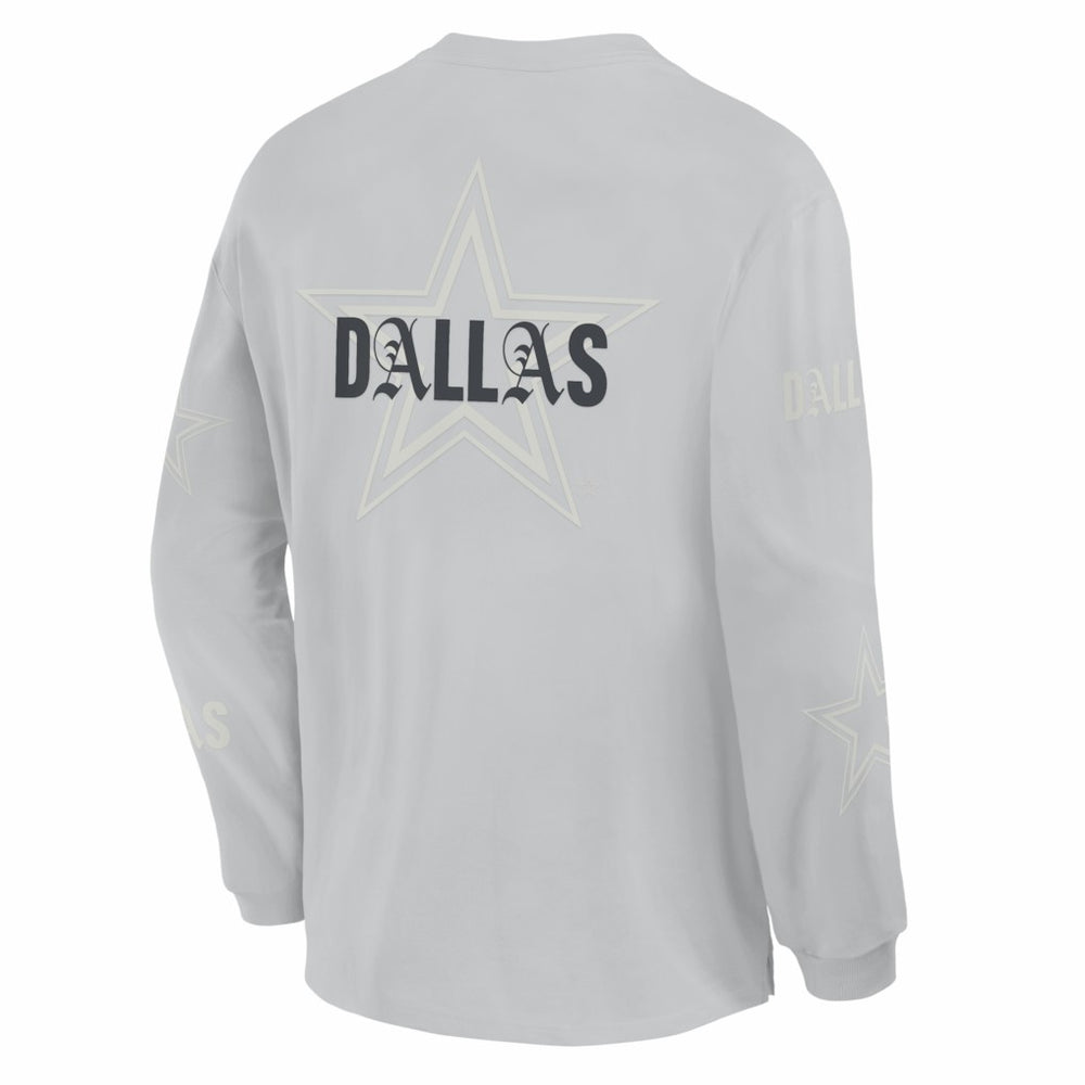 Dallas Cowboys Oversized Type Play Long Sleeve T-Shirt Gray | Fanatics