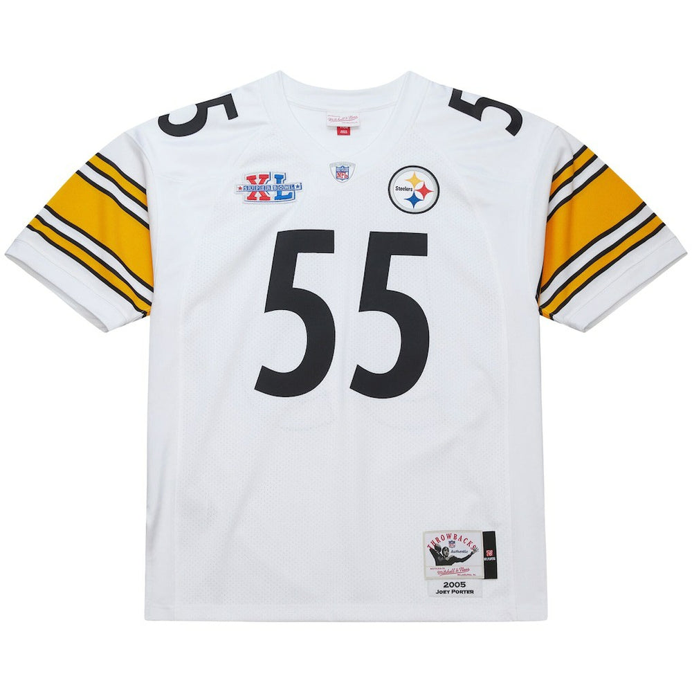 Joey Porter Pittsburgh Steelers 2005 Authentic Throwback Retired Player Jersey White | Mitchell & Ness