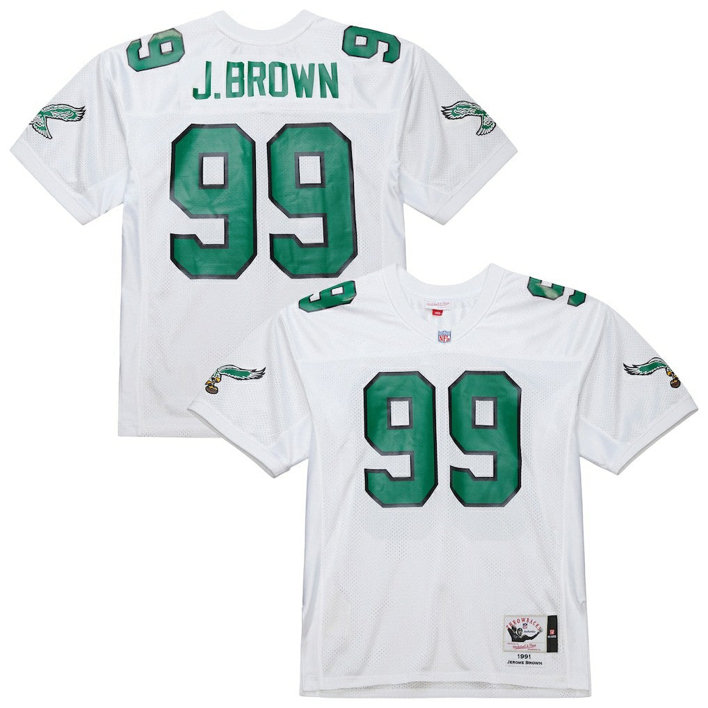 Jerome Brown Philadelphia Eagles 1991 Authentic Throwback Retired Player Jersey White | Mitchell & Ness