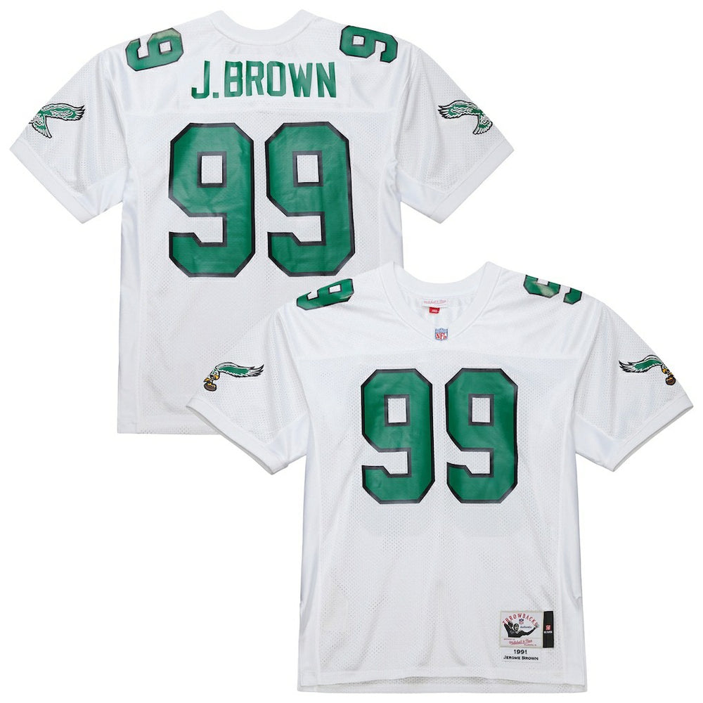 Jerome Brown Philadelphia Eagles 1991 Authentic Throwback Retired Player Jersey White | Mitchell & Ness
