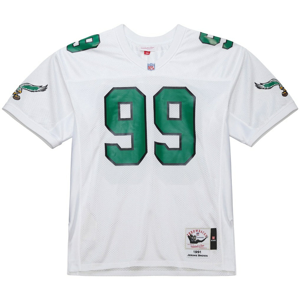 Jerome Brown Philadelphia Eagles 1991 Authentic Throwback Retired Player Jersey White | Mitchell & Ness