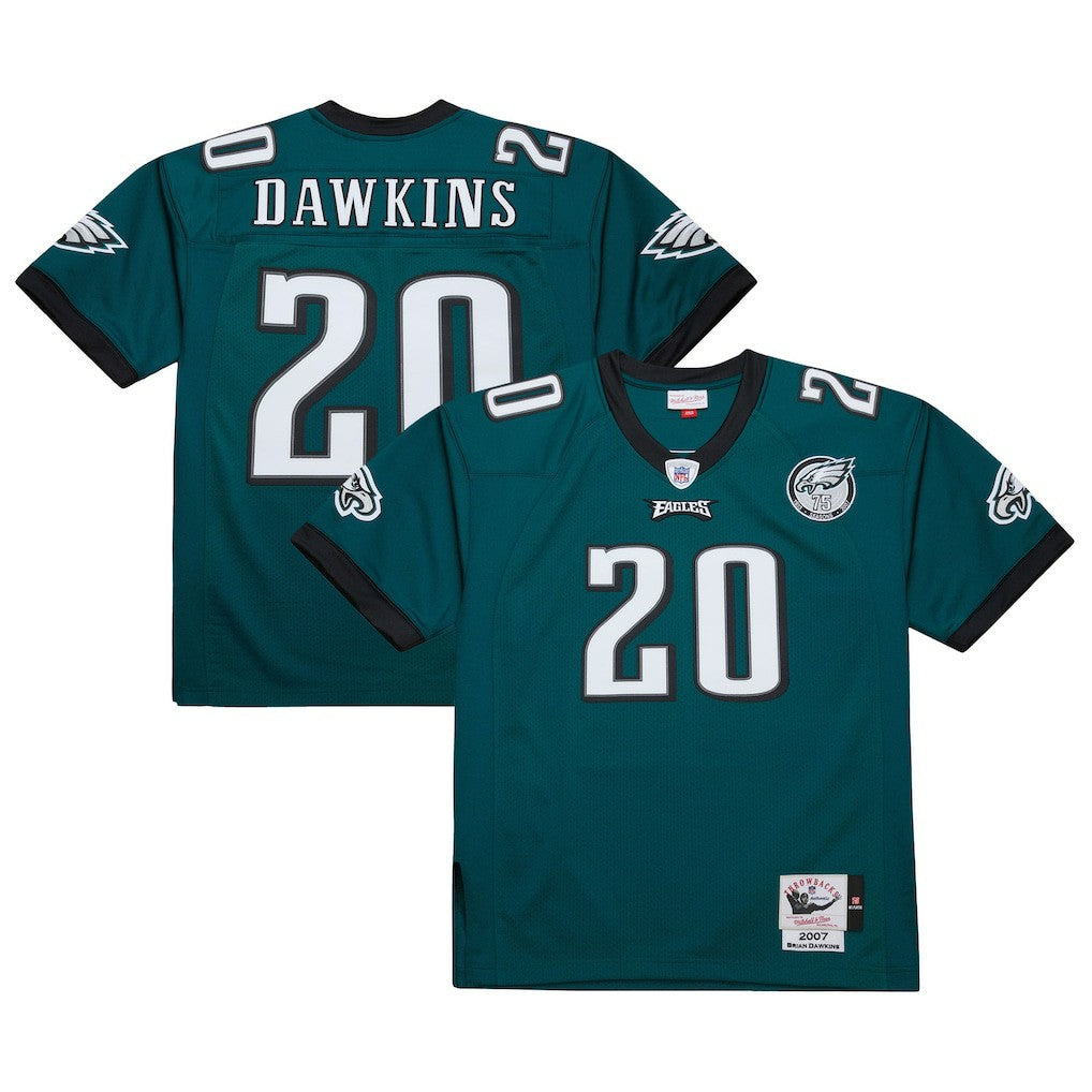 Brian Dawkins Philadelphia Eagles 2007 Authentic Throwback Retired Player Jersey Green | Mitchell & Ness