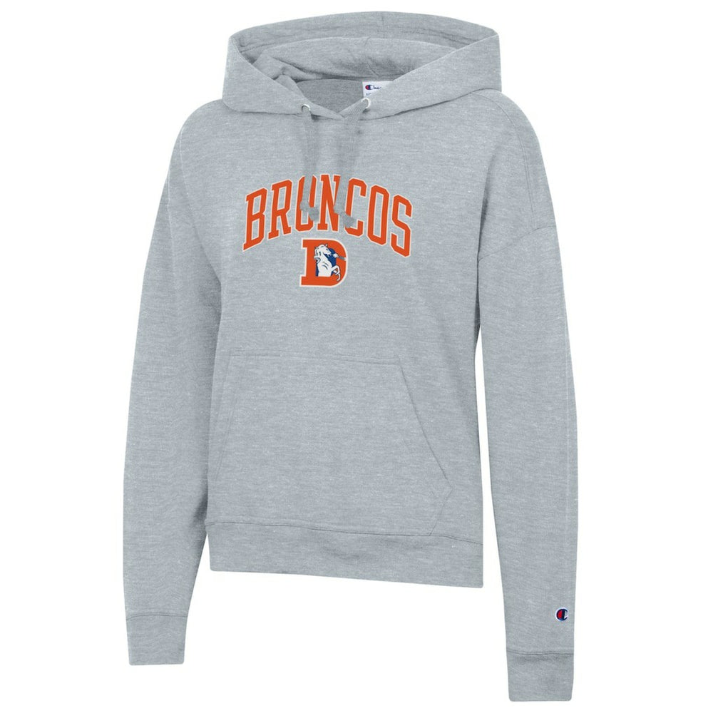 Denver Broncos Champion Women's Powerblend Hoodie Heather Gray | NFL