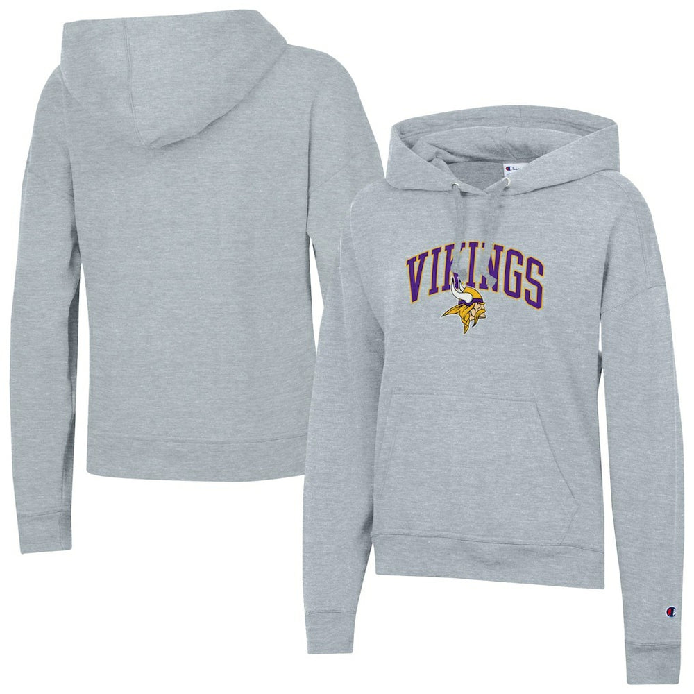 Minnesota Vikings Champion Women's Powerblend Hoodie Heather Gray | NFL