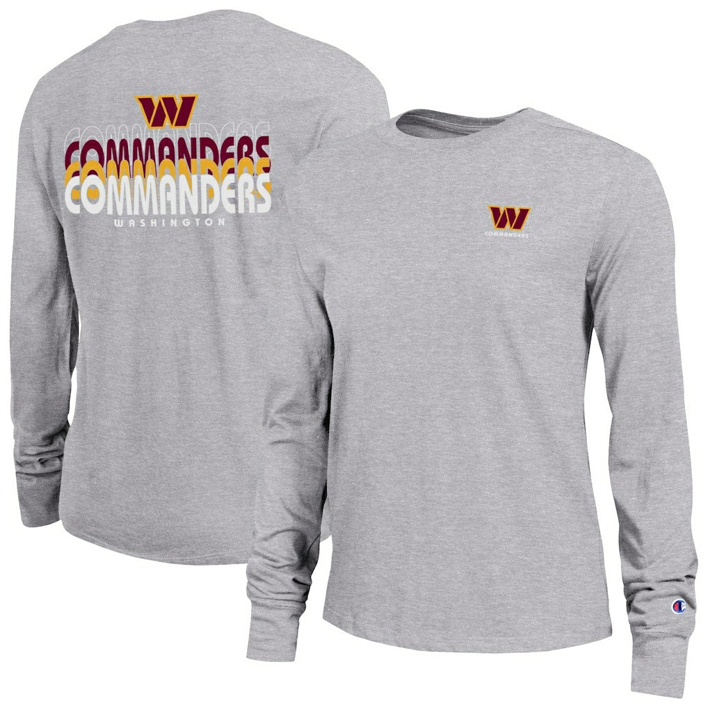 Washington Commanders Champion Women's Core Long-Sleeve T-Shirt Heather Gray | NFL