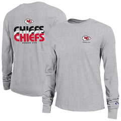 Kansas City Chiefs Champion Women's Core Long-Sleeve T-Shirt Heather Gray | NFL