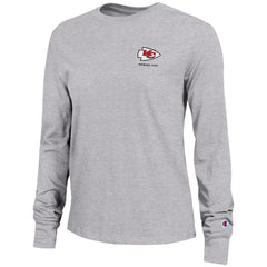 Kansas City Chiefs Champion Women's Core Long-Sleeve T-Shirt Heather Gray | NFL