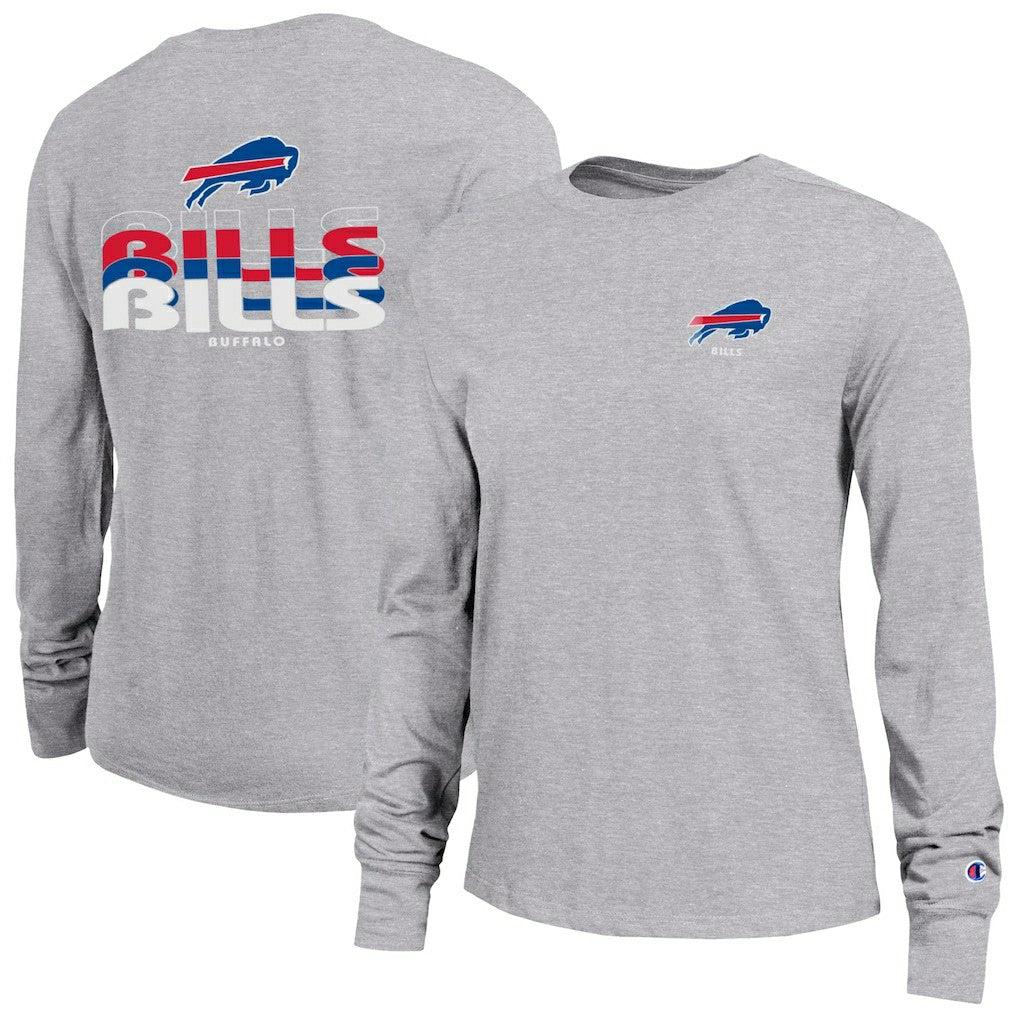 Buffalo Bills Champion Women's Core Long-Sleeve T-Shirt Heather Gray | NFL