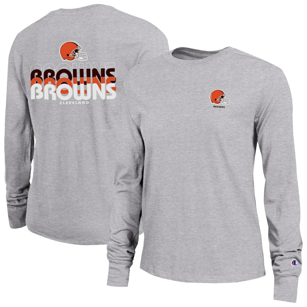Cleveland Browns Champion Women's Core Long-Sleeve T-Shirt Heather Gray | NFL