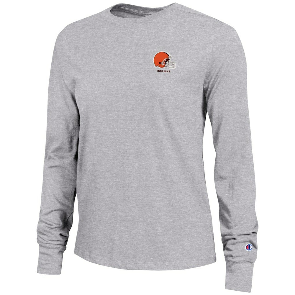 Cleveland Browns Champion Women's Core Long-Sleeve T-Shirt Heather Gray | NFL