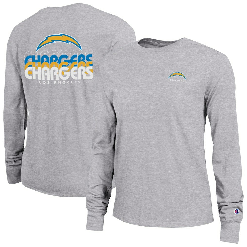 Los Angeles Chargers Champion Women's Core Long-Sleeve T-Shirt Heather Gray | NFL