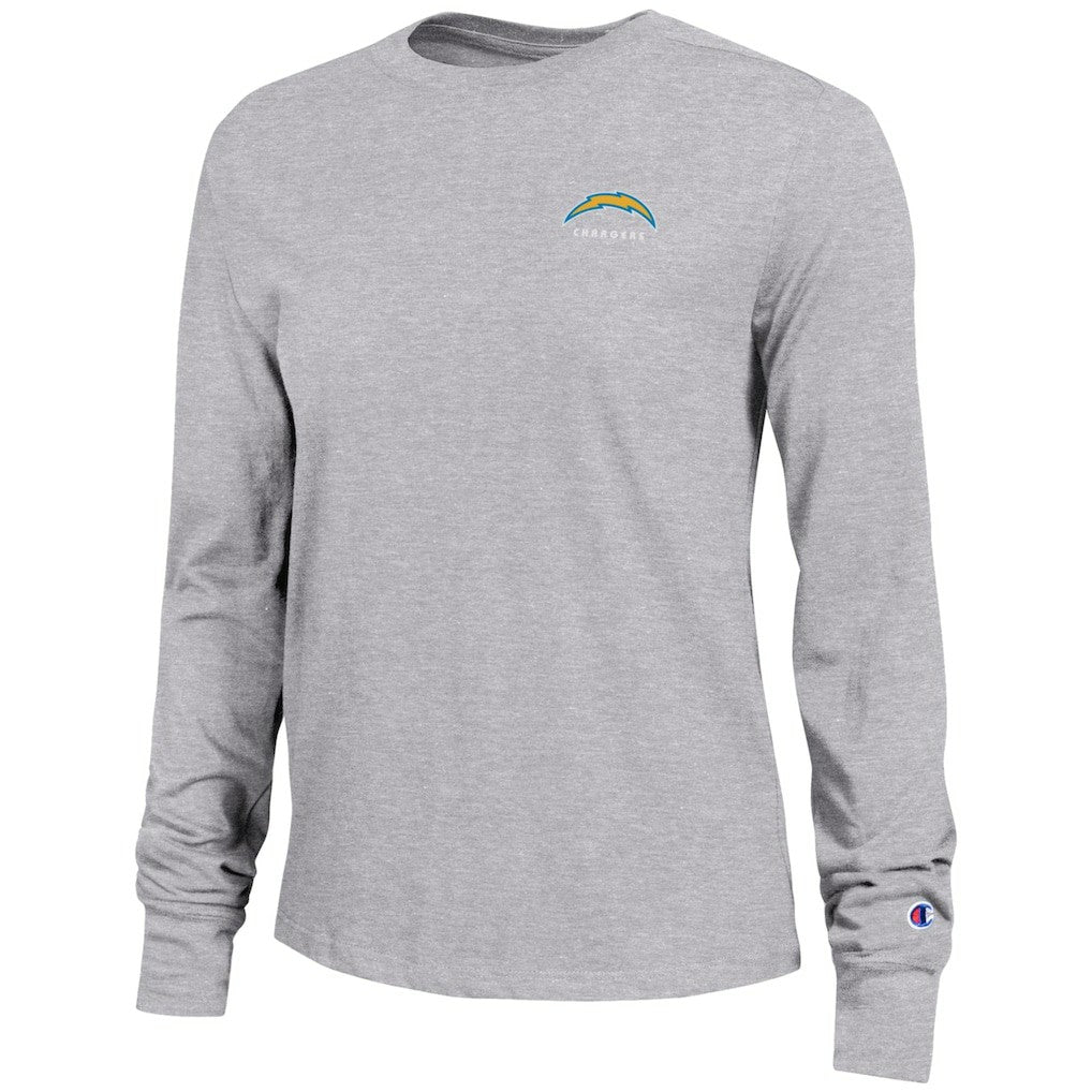 Los Angeles Chargers Champion Women's Core Long-Sleeve T-Shirt Heather Gray | NFL