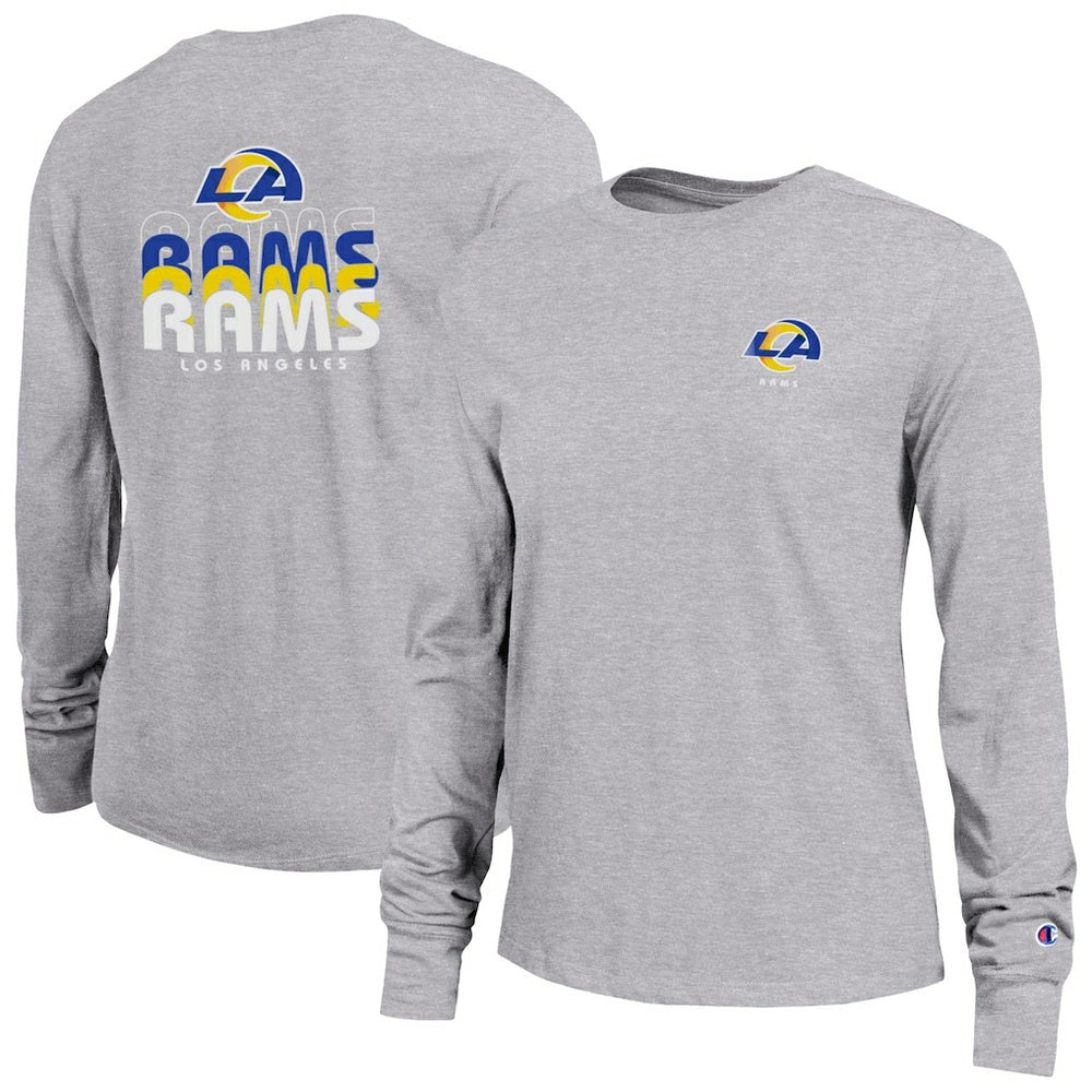 Los Angeles Rams Champion Women's Core Long-Sleeve T-Shirt Heather Gray | NFL