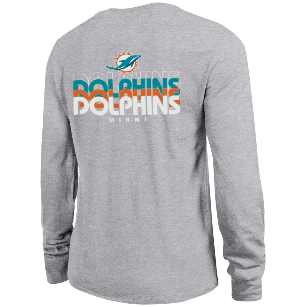 Miami Dolphins Champion Women's Core Long-Sleeve T-Shirt Heather Gray | NFL