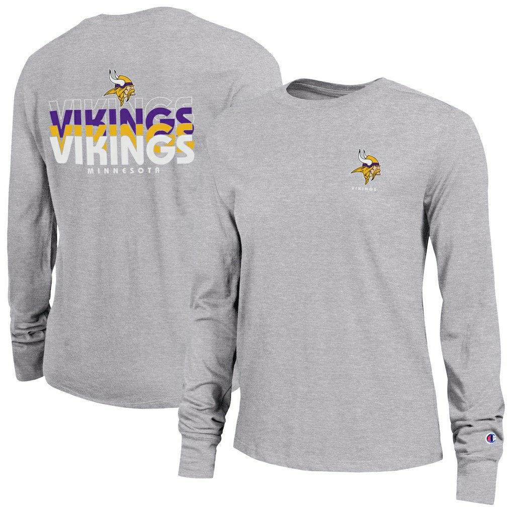 Minnesota Vikings Champion Women's Core Long-Sleeve T-Shirt Heather Gray | NFL