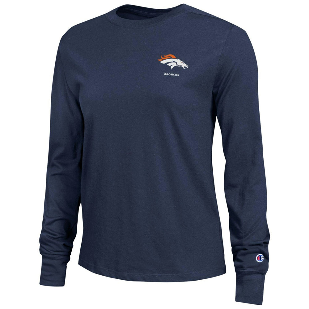 Denver Broncos Champion Women's Core Long-Sleeve T-Shirt Navy | NFL