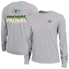 Green Bay Packers Champion Women's Core Long-Sleeve T-Shirt Heather Gray | NFL