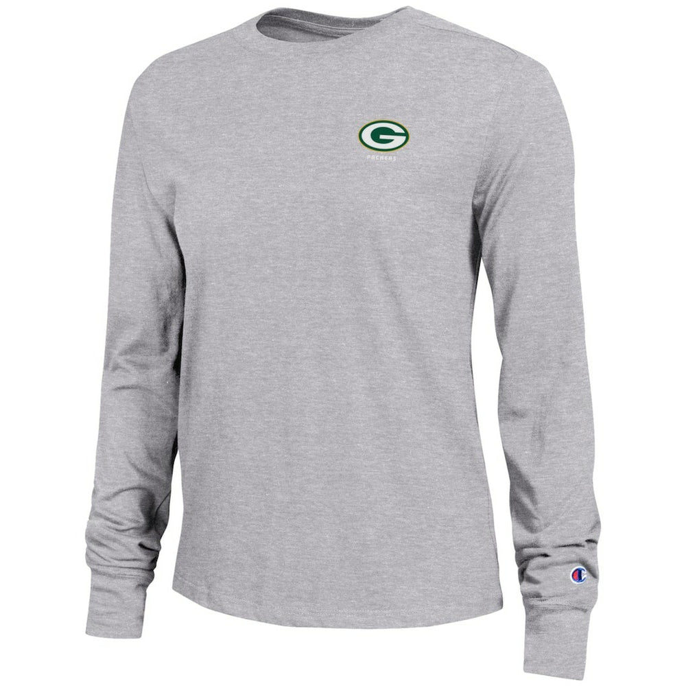 Green Bay Packers Champion Women's Core Long-Sleeve T-Shirt Heather Gray | NFL