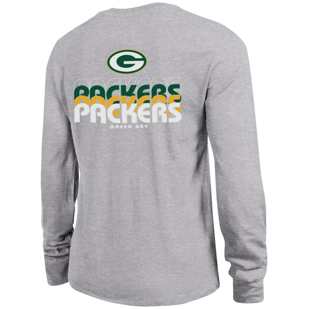 Green Bay Packers Champion Women's Core Long-Sleeve T-Shirt Heather Gray | NFL