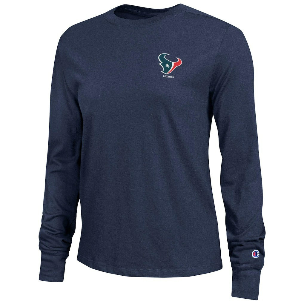 Houston Texans Champion Women's Core Long-Sleeve T-Shirt Navy | NFL