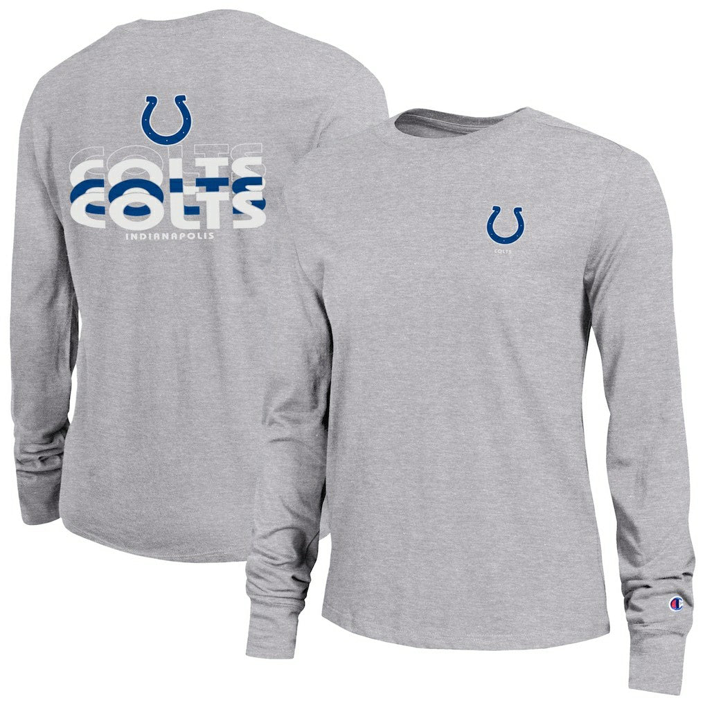 Indianapolis Colts Champion Women's Core Long-Sleeve T-Shirt Heather Gray | NFL