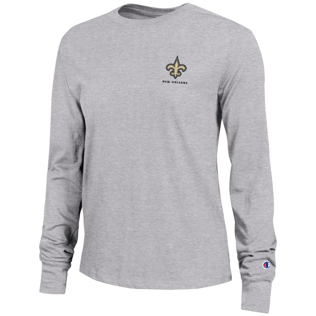 New Orleans Saints Champion Women's Core Long-Sleeve T-Shirt Heather Gray | NFL