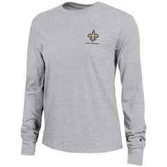 New Orleans Saints Champion Women's Core Long-Sleeve T-Shirt Heather Gray | NFL