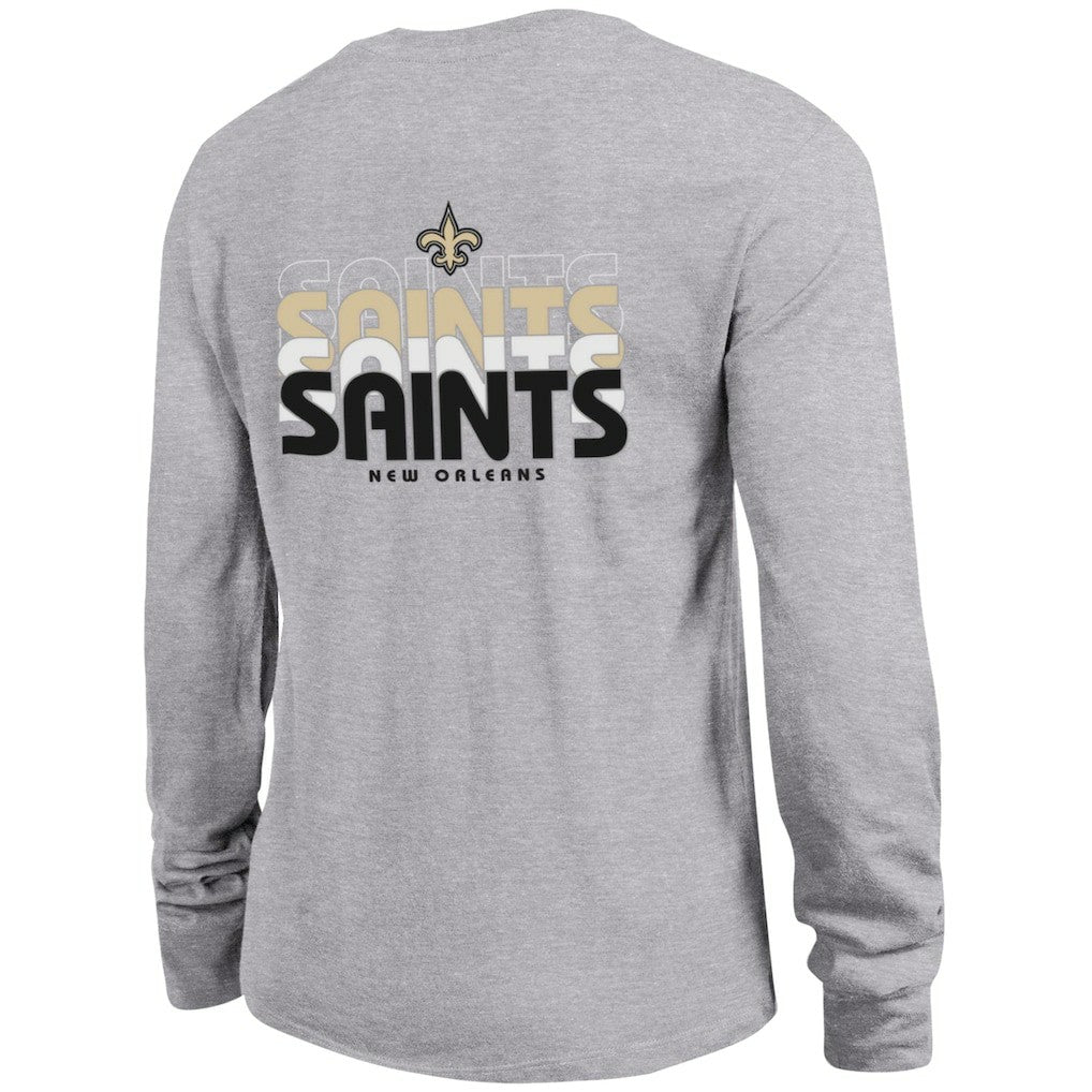 New Orleans Saints Champion Women's Core Long-Sleeve T-Shirt Heather Gray | NFL