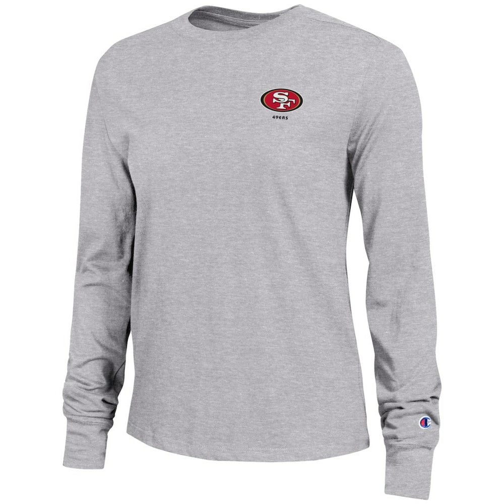 San Francisco 49ers Champion Women's Core Long-Sleeve T-Shirt Heather Gray | NFL