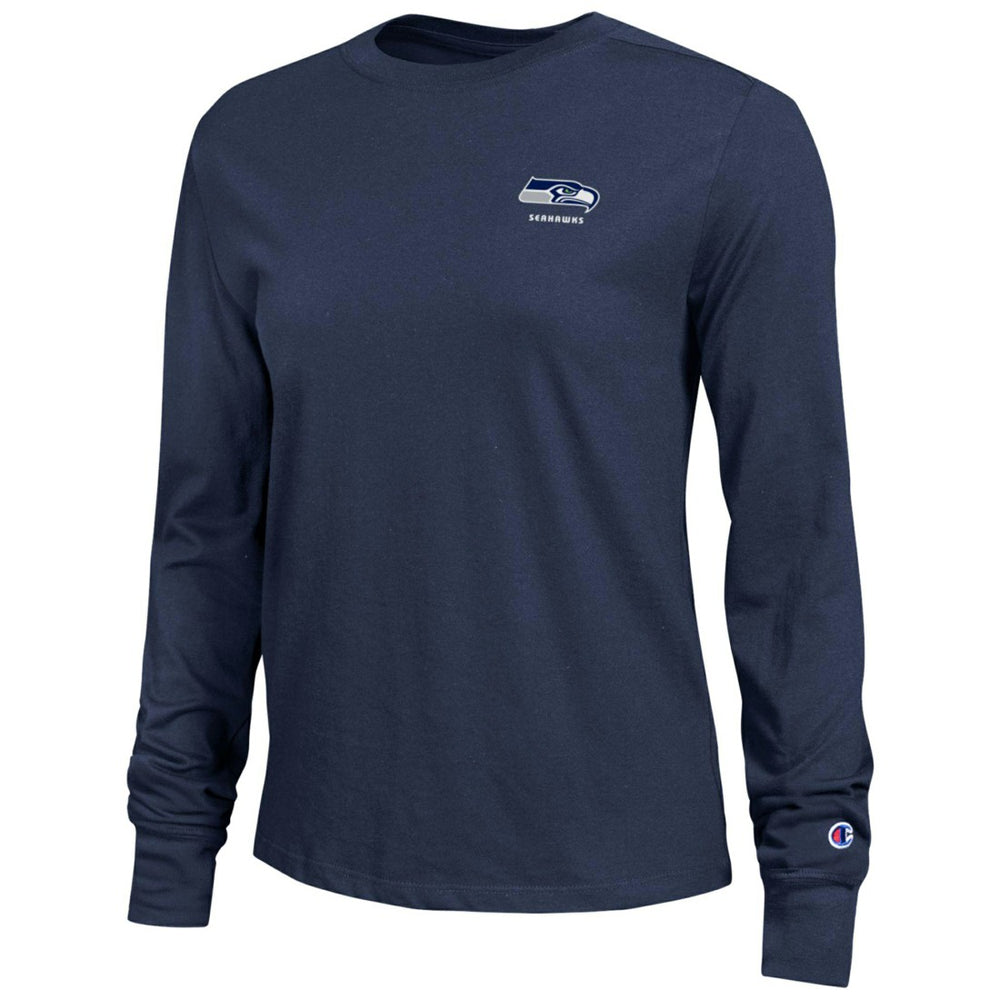 Seattle Seahawks Champion Women's Core Long-Sleeve T-Shirt College Navy | NFL