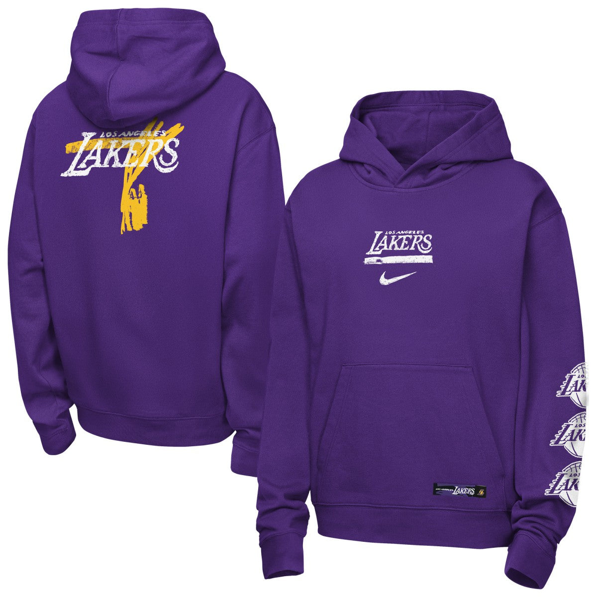 Los Angeles Lakers Youth Courtside Club Premiere Hoodie Purple - NBA