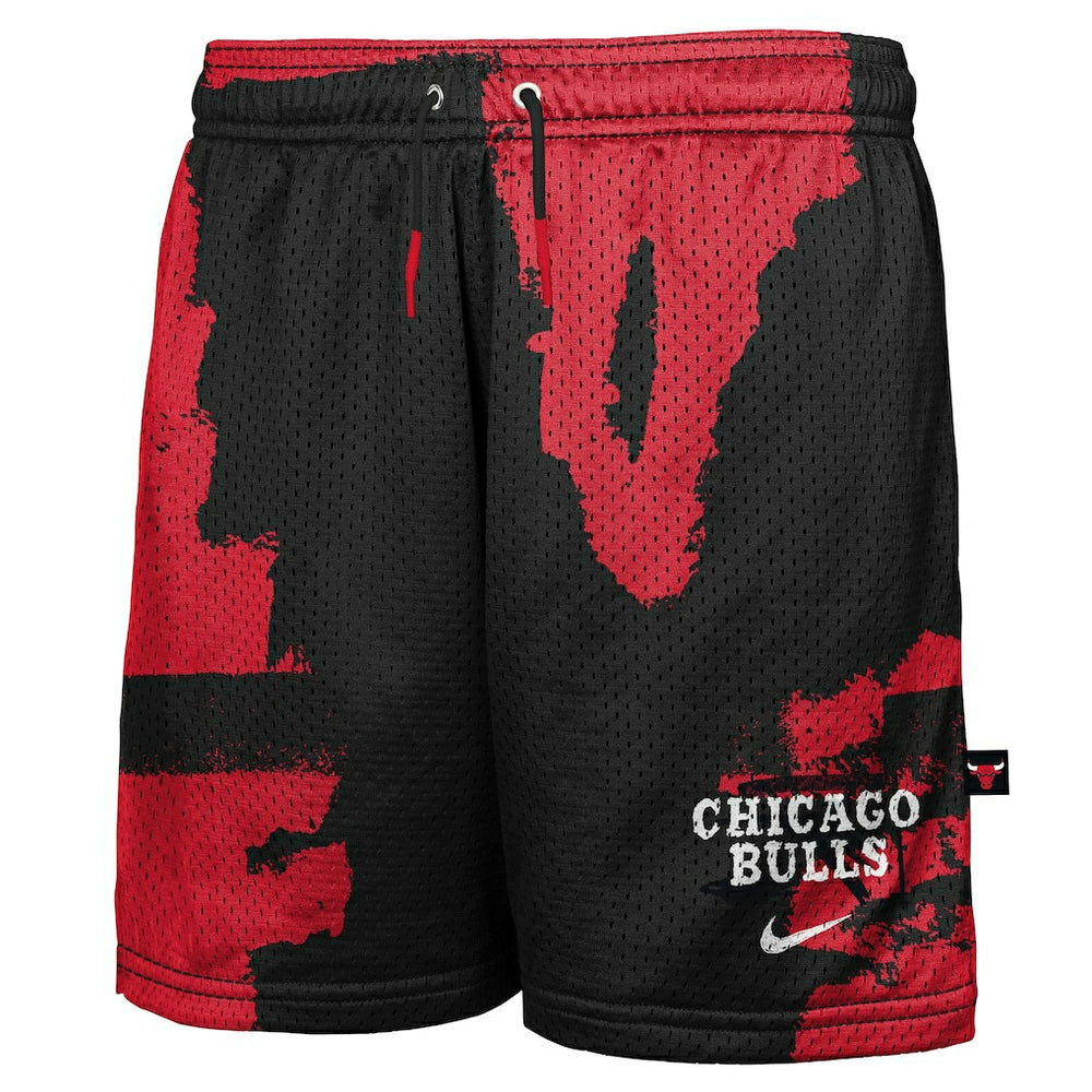 Chicago Bulls Youth Courtside Pro Shot Dri-FIT Mesh Practice Shorts Black/Red - NBA