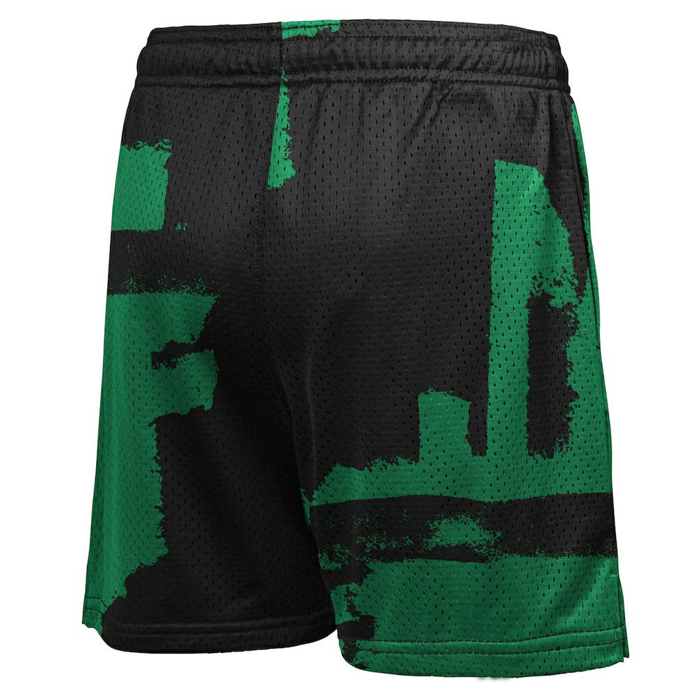 Boston Celtics Youth Courtside Pro Shot Dri-FIT Mesh Practice Shorts Black/Kelly Green - NBA