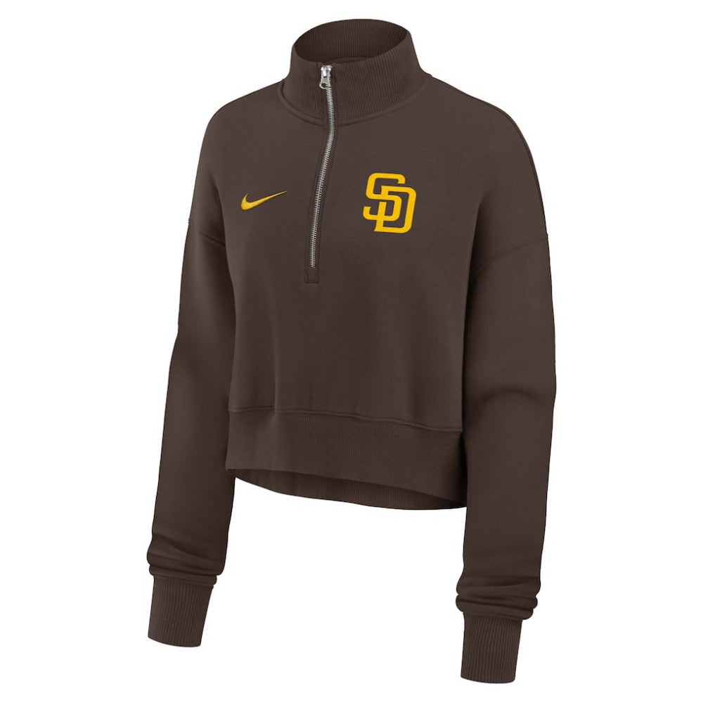 San Diego Padres Nike Women's Primetime Phoenix Fleece Half-Zip Sweatshirt - MLB
