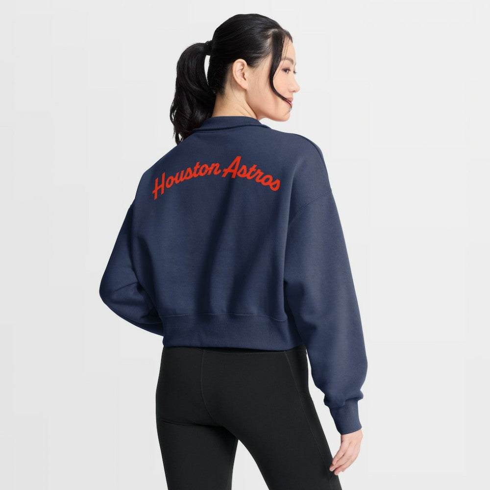 Houston Astros Nike Women's Primetime Phoenix Fleece Half-Zip Sweatshirt - MLB