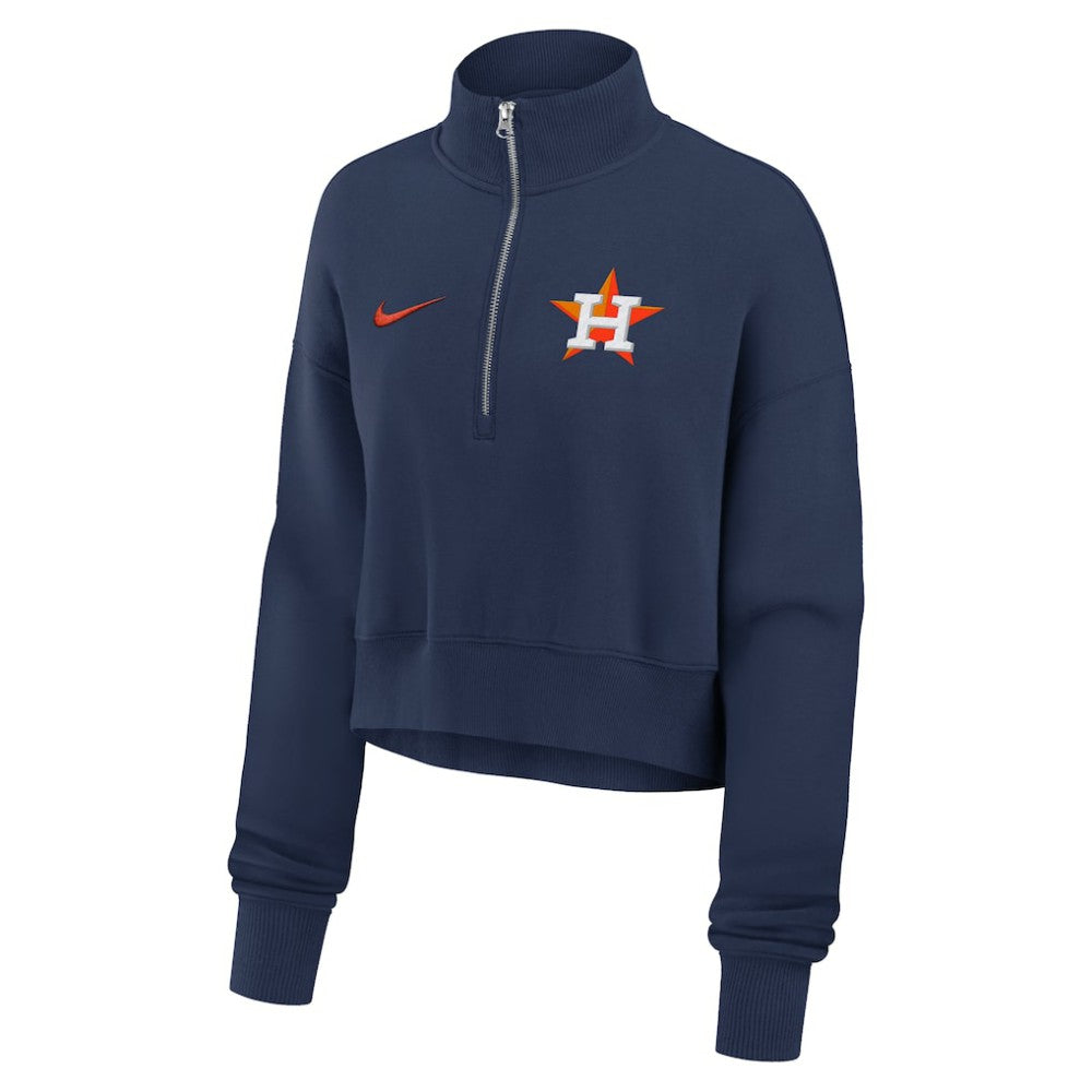 Houston Astros Nike Women's Primetime Phoenix Fleece Half-Zip Sweatshirt - MLB