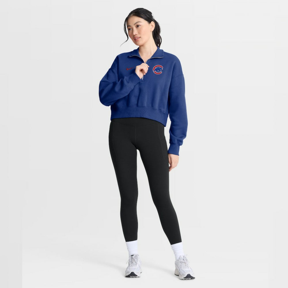Chicago Cubs Nike Women's Primetime Phoenix Fleece Half-Zip Sweatshirt - MLB